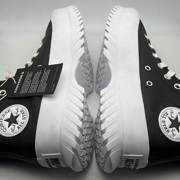 Converse Chuck Taylor All Star Leather Lugged 2.0 Black Sneakers Men 8 / W10 NWB - Picture 8 of 10